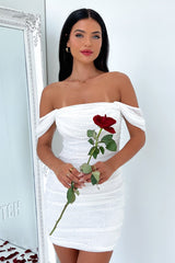 Nara Dress - White Sequin